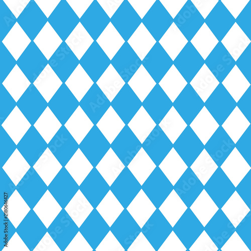 Bavarian blue and white diamond pattern seamless background for Oktoberfest