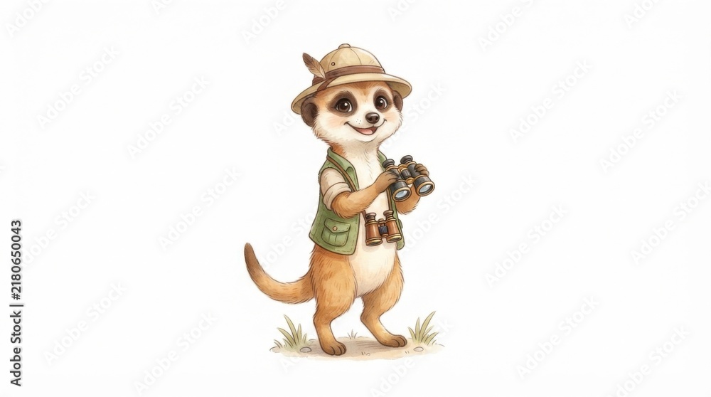Fototapeta premium Meerkat Holding Binoculars 