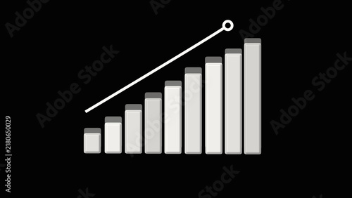 Fotografie Rising bar graph demonstrates consistent business expansion and profit
