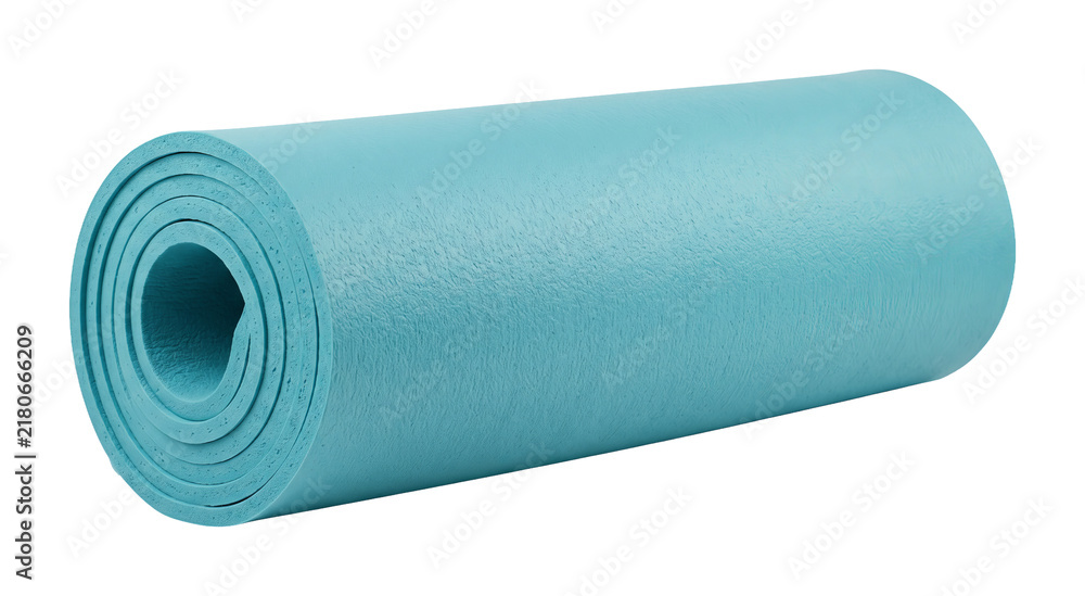 Obraz premium Rolled turquoise foam mat with a hollow circular end