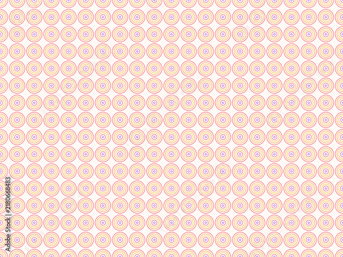 Seamless pattern of concentric circles in vibrant orange, pink, and yellow colors
