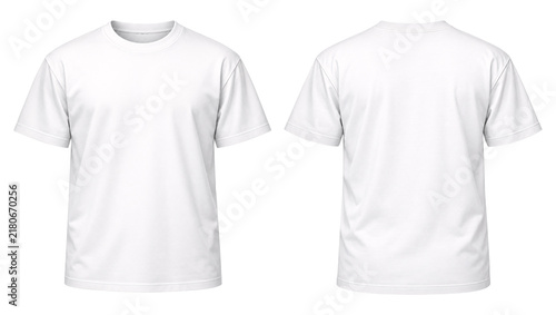 Blank White Crew Neck T-Shirt Front and Back Apparel Mockup
