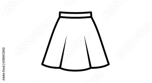 A-line skirt line art icon, simple fashion clothing vector illustration for design projects.