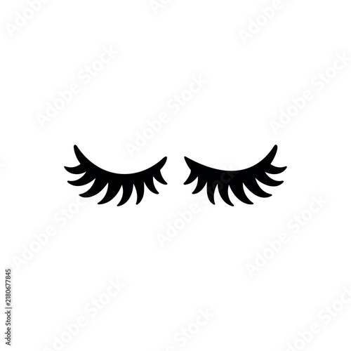 Eyelashes silhouette icon vector illustration on white background.