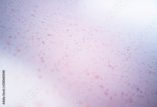 Pale pink light leak on the paint splatted wall backdrop