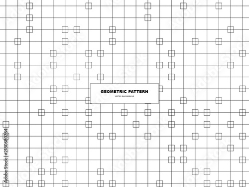 Minimalist geometric grid pattern with square elements on white background