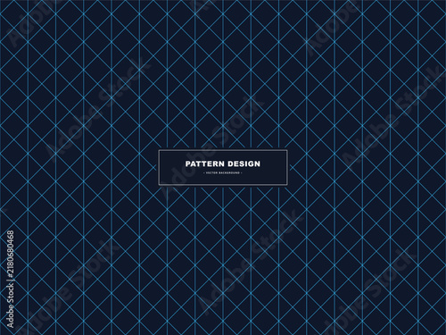 Blue geometric diamond grid pattern on dark background vector illustration