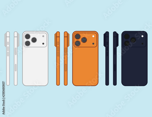 Modern Smart phone Collection with Multiple Colors and Camera Designs