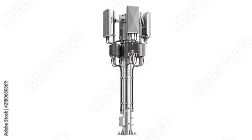 Cuadro en lienzo Detailed view of a telecommunications tower with png on isolated transparent bac