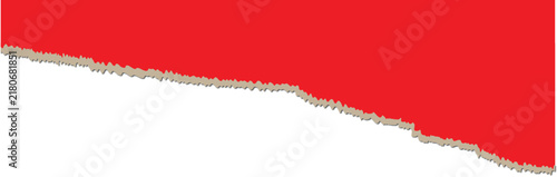 Crimson Abstract Paper Peel Effect with Irregular Folded Edge and Soft Drop Shadow