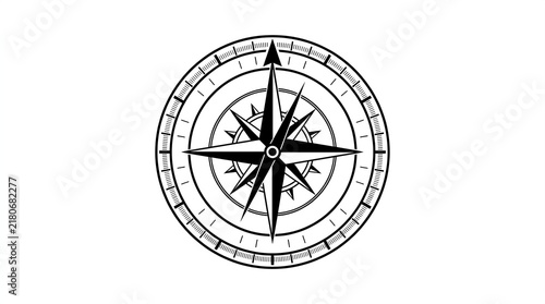 Obraz na płótnie black compass isolated on white