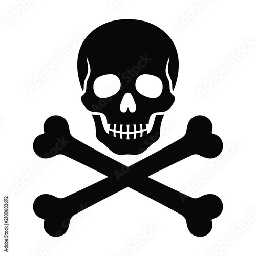 Cuadro en lienzo Skull and crossbones danger warning sign icon set symbol for toxicity death haza