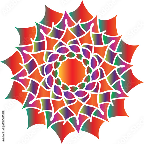 Red and Green Vibrant Mandala Pattern Vector Art