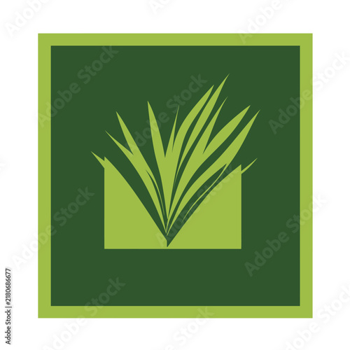 Green leaf emblem