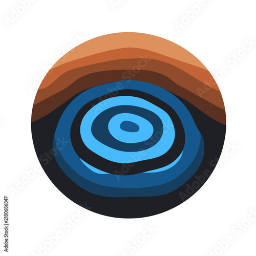 Abstract circular design with concentric waves