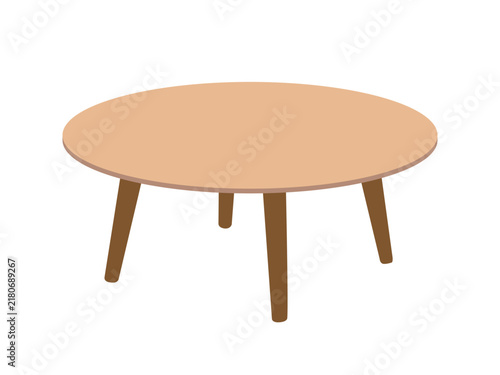 Minimalist Round Wooden Coffee Table in Natural Oak