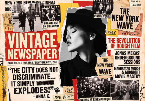 Vintage Newspaper Collage Effect