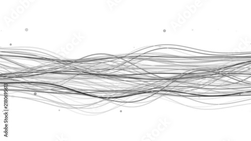 Abstract flowing lines representing data movement on a white background