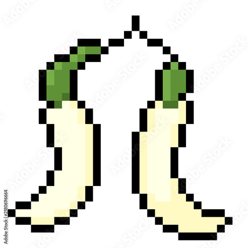 Pair of White Agati Flowers Retro 8-Bit Pixel Art Icon Isolated