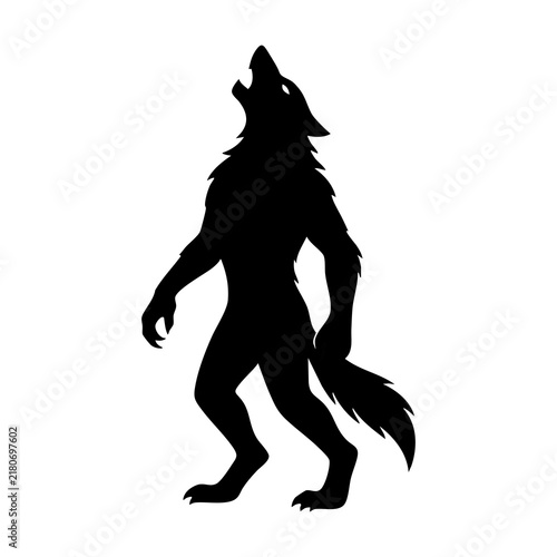 Canvastavla Werewolf vector silhouette