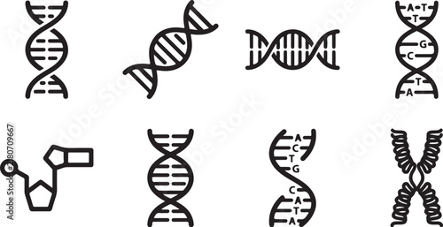Set of dna and chromosome vector icons