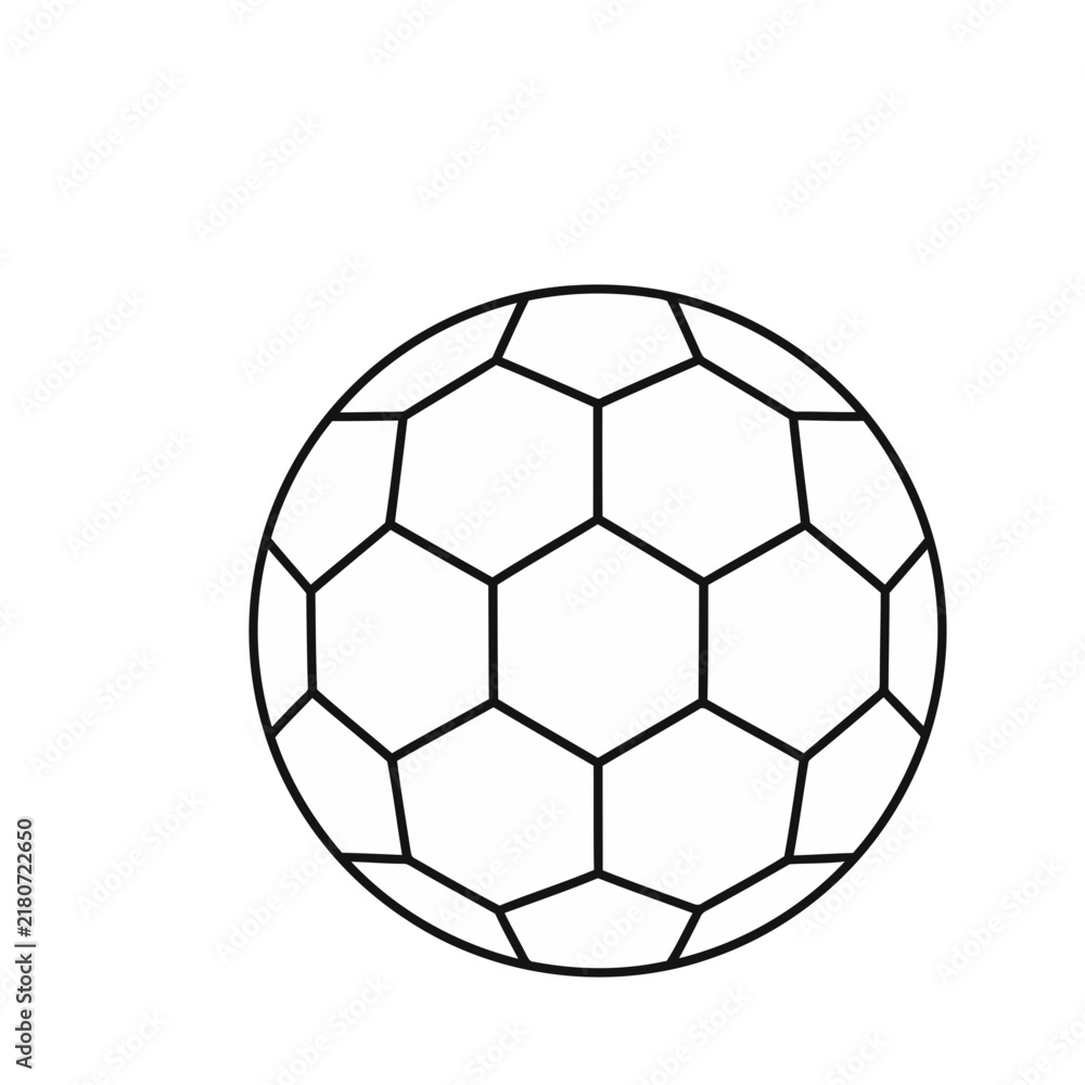 Naklejka premium Black and white soccer ball outline