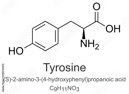 Foto Tyrosine Amino Acid Molecule Skeletal Formula Chemical Structure