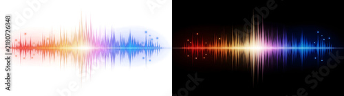 Bild auf Leinwand Wave vibrant rainbow gradient audio sound wave equalizer glows with colorful fre