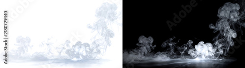 Cuadro en lienzo Fog delicate white smoke wisps rise from glowing ground with soft curling trails
