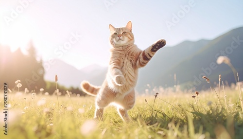 Naklejka 踊っている猫