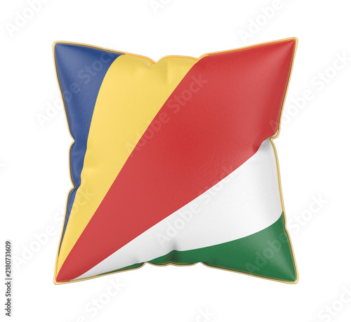 Pillow with the flag of Seychelles on transparent background