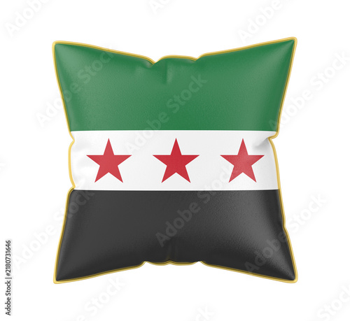 Pillow with the flag of Syria on transparent background