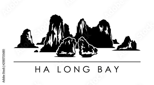 Ha Long Bay Vietnam limestone islands silhouette.