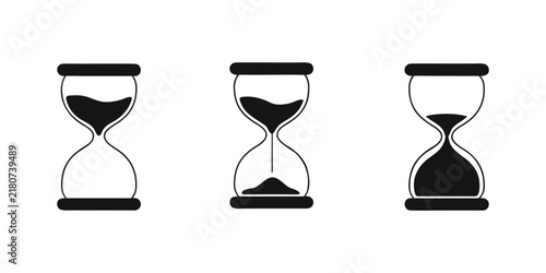 Hourglass Sand Timer Icon Set For Time And Waiting Design