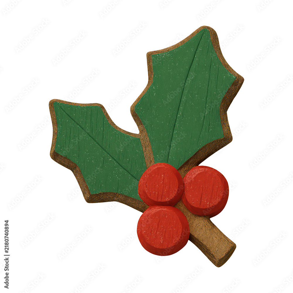 Obraz premium PNG Festive holly leaves illustration