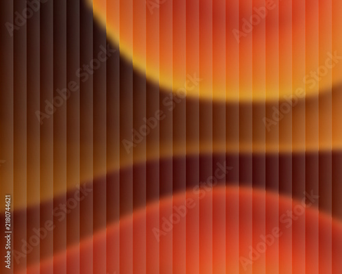 Warm fiery orange and brown abstract gradient background with vertical stripe texture dynamic glowing fluid wave vector illustration