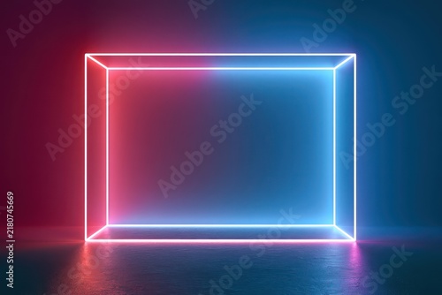 Modern abstract neon background with blue red tones