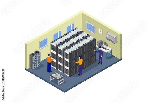 Isometric Data Center Facility