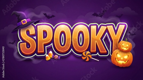 decorative spooky halloween editable text effect vector design