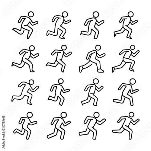 Running Human Outline Icon Collection