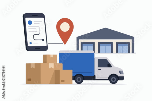 delivery truck with boxes