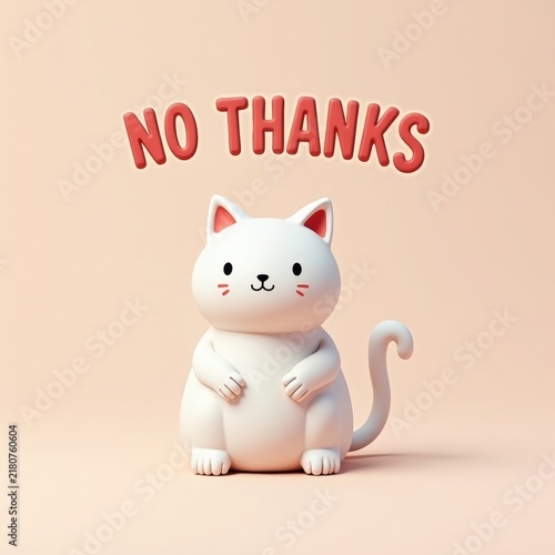 Cute white cat figure with 