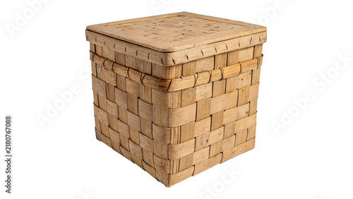 Bild auf Leinwand Ancient stone brick box or cubic treasure chest model historical architecture el