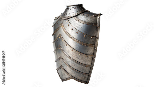 фотографія Ancient medieval metallic knight leg armor greave shin guard historical relic ar