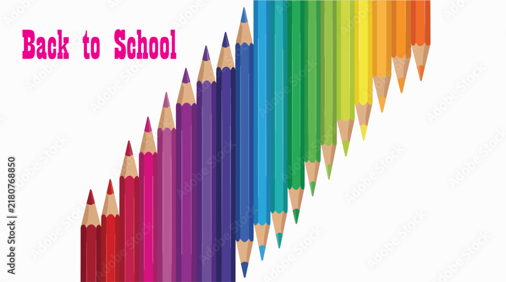 Obraz premium A vibrant arrangement of colorful pencils representing Back School creativity and learning
