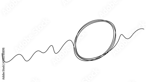 Animation of continuous drawing of one line of a round spiral, a dream catcher web. Focus concentration exercise sport, Self drawing ellipse frame continuous line drawing on animation round shape pro.
