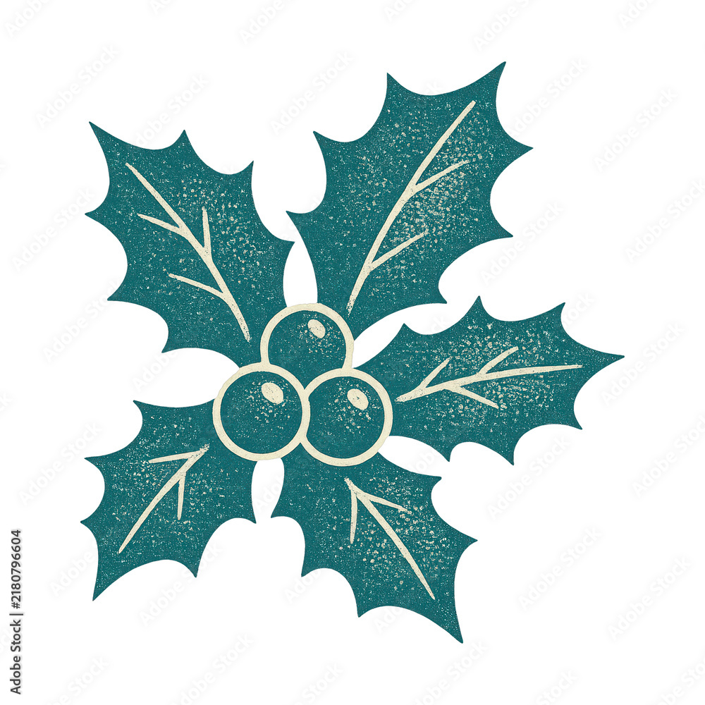 Obraz premium PNG Vintage holly berry illustration