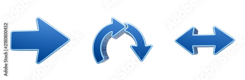 Canvastavla Set of blue interface arrow icons showing forward motion circular rotation and b