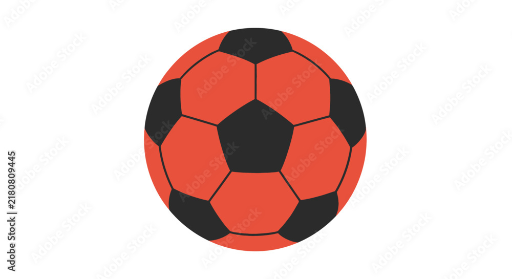 Fototapeta premium Red and Black Soccer Ball.