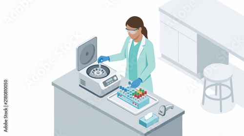 Принти на полотні Scientist Conducting Lab Experiment.